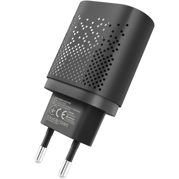 Фото - Мережевий зарядний пристрій YOKI Led Series 12W Black (YK-2.4Dual)