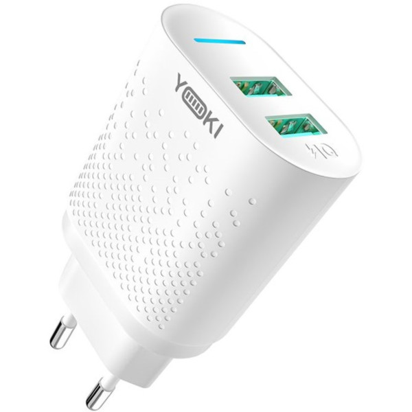 Фото - Сетевое зарядное устройство YOKI Led Series 12W White (YK-2.4Dual)