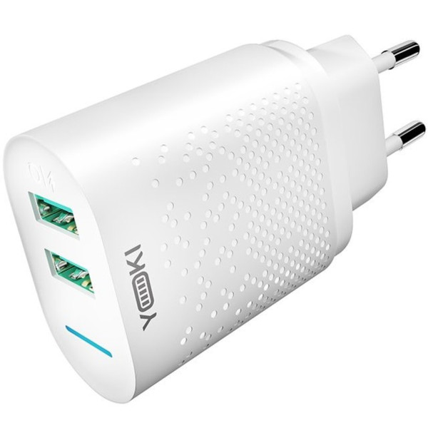 Фото - Сетевое зарядное устройство YOKI Led Series 12W White (YK-2.4Dual)
