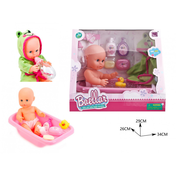 Фото - Пупс класичний Baellar з ванною 30 см (9399)