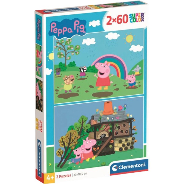 Фото - Пазлы (3-4 года) Clementoni 2в1 Peppa Pig 2 по 60 эл. (21622)