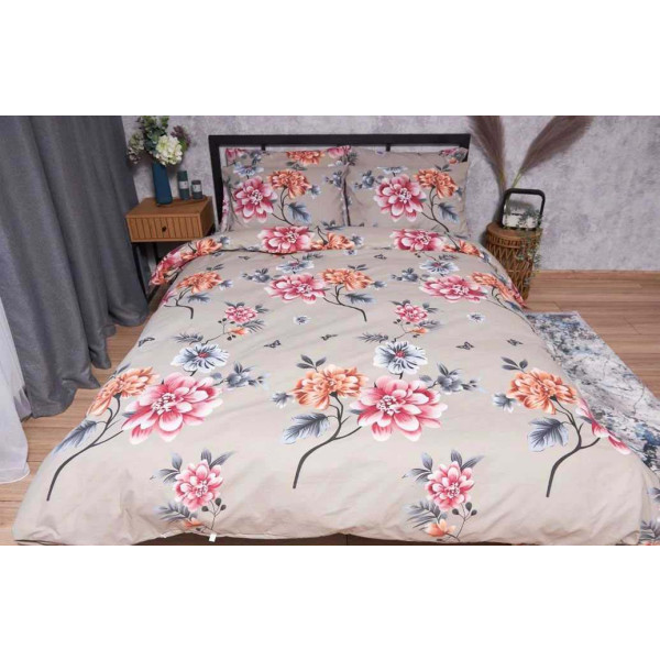 Фото - Комплект постільної білизни Moon&Star Бязь Gold Люкс Peony Brown 160х220х2 нав. 2х50х70 (MS-820001909)