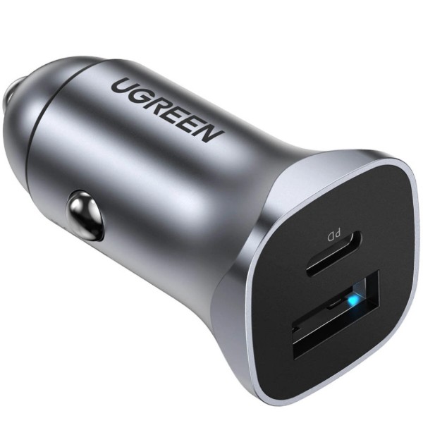 Фото - Автомобильное зарядное устройство UGREEN 2xUSB 30W USB-A + USB-C QC 4.0 EC305 (25845)