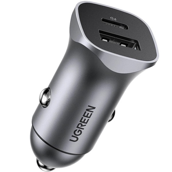 Фото - Автомобильное зарядное устройство UGREEN 2xUSB 30W USB-A + USB-C QC 4.0 EC305 (25845)