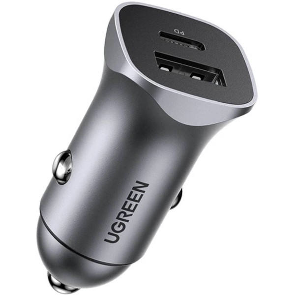 Фото - Автомобильное зарядное устройство UGREEN 2xUSB 30W USB-A + USB-C QC 4.0 EC305 (25845)