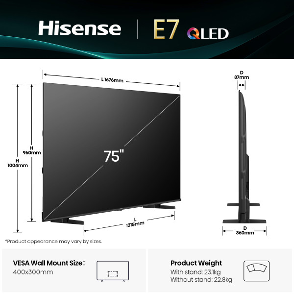 Фото - Телевизор Hisense 75E7Q