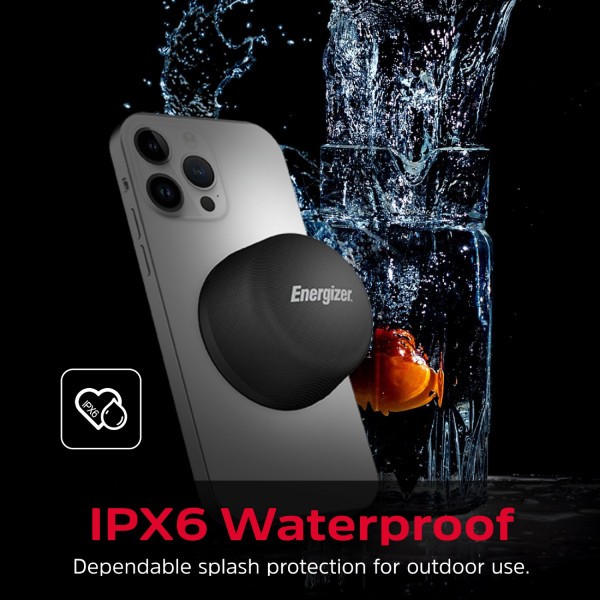 Фото - Портативна акустика Energizer Bluetooth 5.3 5W + Wireless bypass Charging магнітна зарядка 10W Black (BTS055)