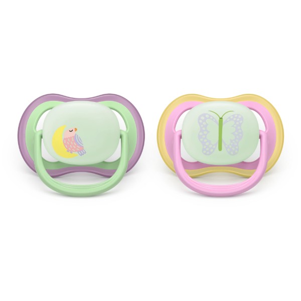 Фото - Ортодонтическая пустышка Philips Avent Ultra Air Ночная, 6-18 мес. (SCF376/29)