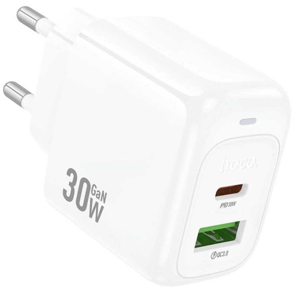 Фото - Мережевий зарядний пристрій HOCO CS55A Surplus PD30W+QC3.0 charger White (6942007631549)