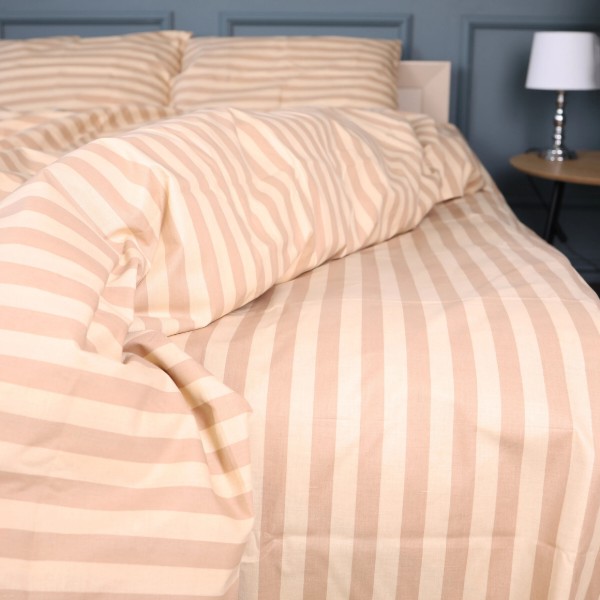 Фото - Комплект постельного белья MirSon Бязь 17-0610 Stripe Light Brown 175х210 см (2200008199128)