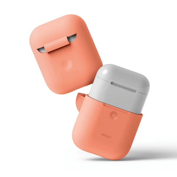 Фото - Чохол для навушників Elago A2 Silicone Case Peach for Airpods with Wireless Charging Case (EAP2SC-PE)