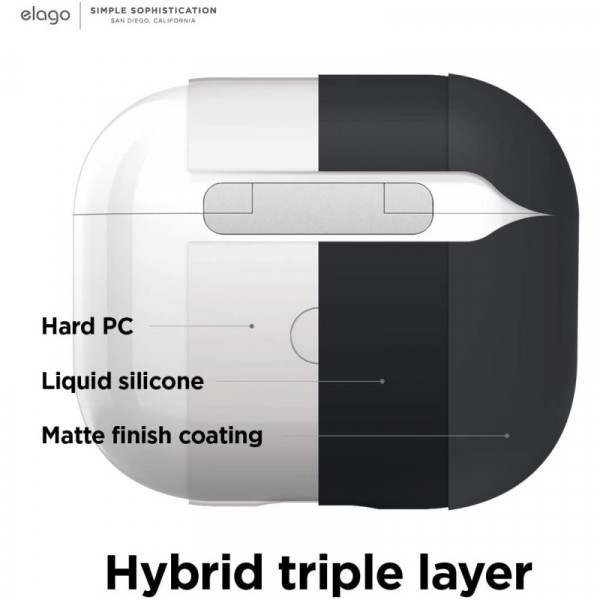 Фото - Чехол для наушников Elago Liquid Hybrid Case with Keychain Black for Airpods 3rd Gen (EAP3RH-HANG-BK)