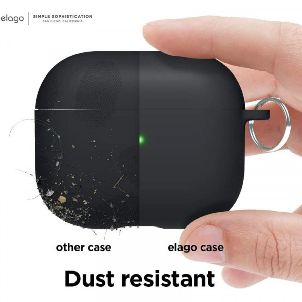 Фото - Чехол для наушников Elago Liquid Hybrid Case with Keychain Black for Airpods 3rd Gen (EAP3RH-HANG-BK)