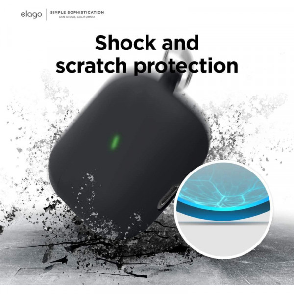 Фото - Чехол для наушников Elago Liquid Hybrid Case with Keychain Black for Airpods 3rd Gen (EAP3RH-HANG-BK)