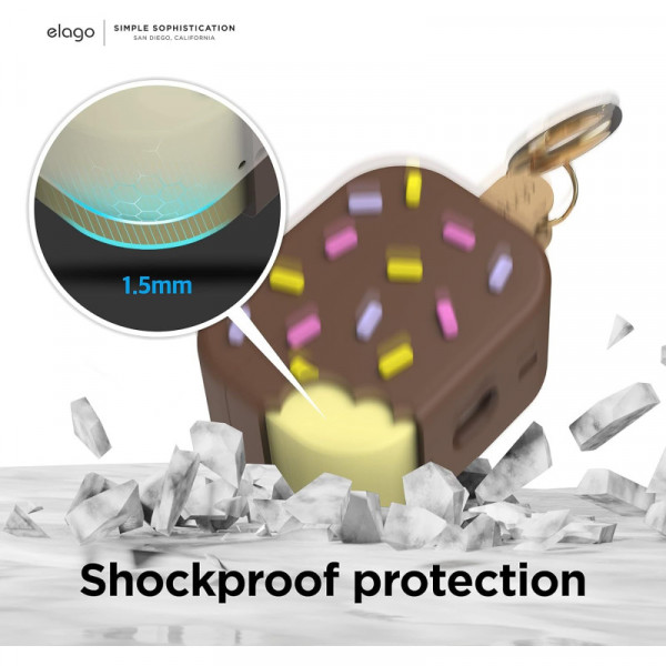 Фото - Чохол для навушників Elago Ice Cream Case Dark Brown for Airpods Pro 2nd Gen (EAPP2-ICE-DBR)