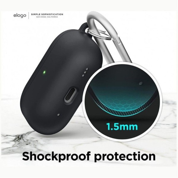 Фото - Чохол для навушників Elago Silicone Hang Case Black for Airpods Pro 2nd Gen (EAPP2CSC-ORHA-BK)