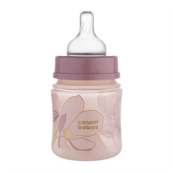 Фото - Пляшка для годування Canpol babies антиколікова з широким отвором 120 мл Easystart GOLD - рожева (35/239_pin)