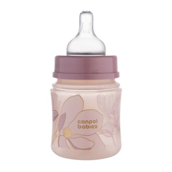Фото - Бутылочка для кормления Canpol babies антиколиковая с широким отверстием 120 мл Easystart GOLD - розовая (35/239_pin)