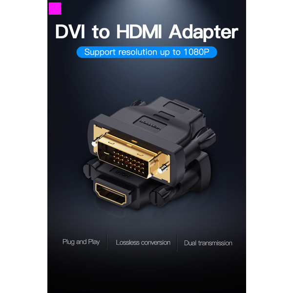 Фото - Перехідник HDMI Vention DVI Black (ECDB0)