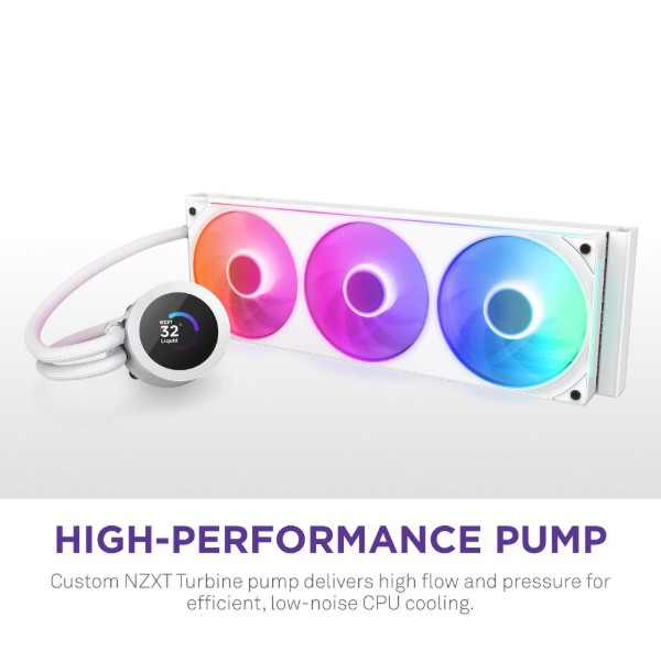 Фото - Водяна система охолодження NZXT Kraken Plus White (RL-KR360-W2)