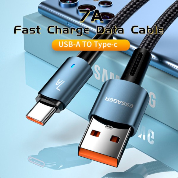Фото - Кабель Essager Sunset Type-C 7A USB charging and data  Fully compatible cable 2m Black (EXC7A-CGA01-P)