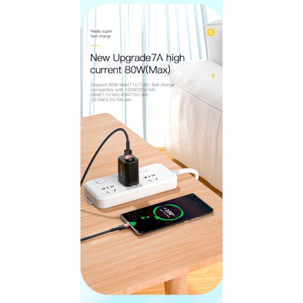 Фото - Кабель Essager Star 7A Type-C USB Cable 2m Black (EXCT-XCA01)