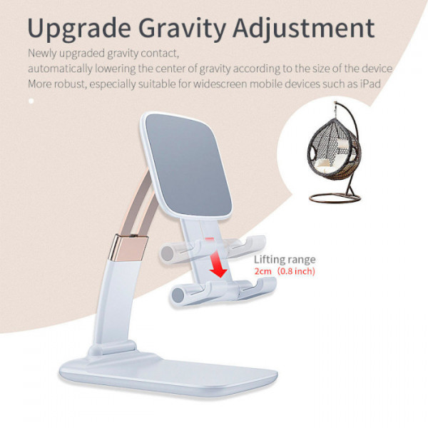 Фото - Підставка для мобільного пристрою Essager Knight Foldable Desk Mobile Phone Holder Stand (Alloy) White (EZJZM-QS02)