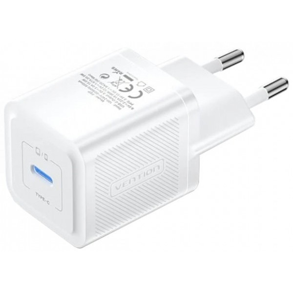 Фото - Сетевое зарядное устройство Vention 20W PD 1xUSB-C White (FEPW0-EU)