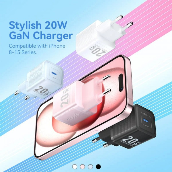 Фото - Сетевое зарядное устройство Vention 20W PD 1xUSB-C White (FEPW0-EU)