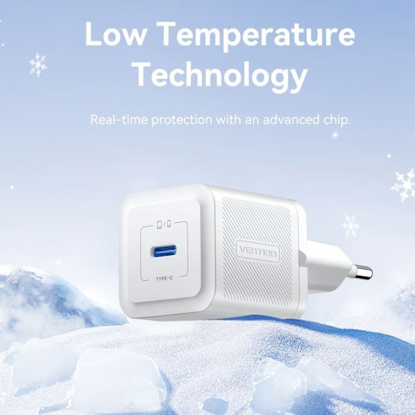 Фото - Сетевое зарядное устройство Vention 20W PD 1xUSB-C White (FEPW0-EU)