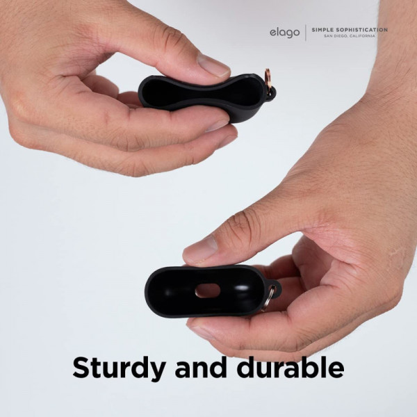 Фото - Чехол для наушников Elago Liquid Hybrid Case with Keychain Black for Airpods 3rd Gen (EAP3RH-HANG-BK)
