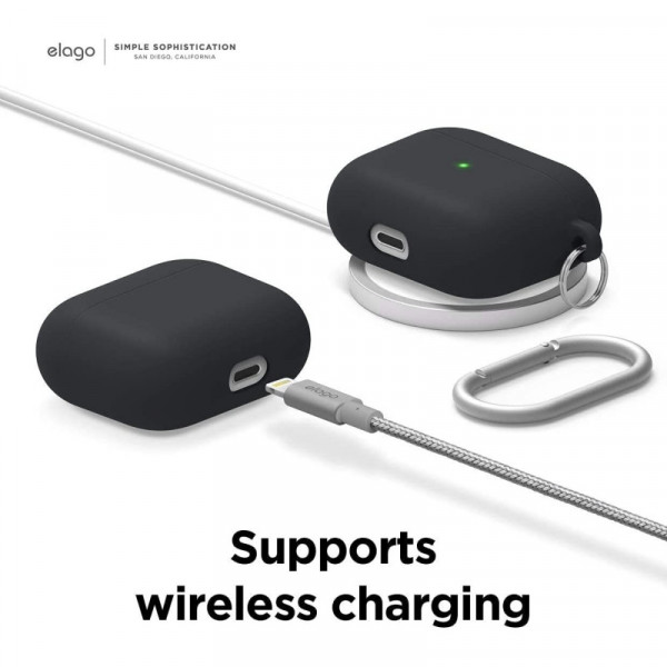 Фото - Чехол для наушников Elago Liquid Hybrid Case with Keychain Black for Airpods 3rd Gen (EAP3RH-HANG-BK)