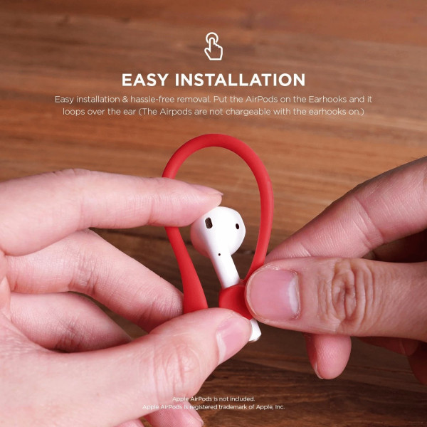 Фото - Тримач для навушників Elago Earhook Red for Airpods (EAP-HOOKS-RD)