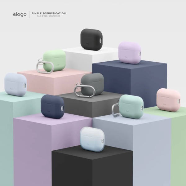 Фото - Чохол для навушників Elago Silicone Basic Case with Nylon Lanyard Lavender for Airpods Pro 2nd Gen (EAPP2SC-BA+ROSTR-LV)
