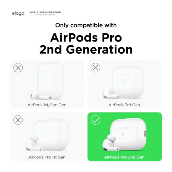 Фото - Чохол для навушників Elago Liquid Hybrid Hang Case White for Airpods Pro 2nd Gen (EAPP2RH-HANG-WH)