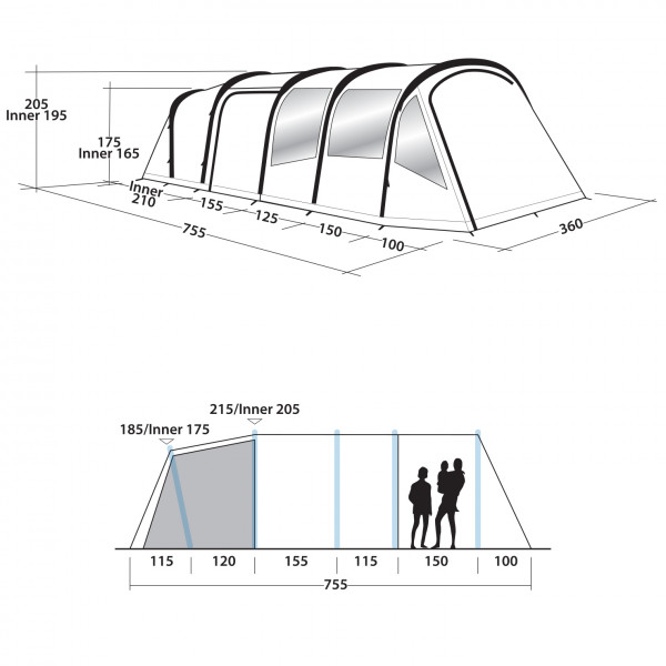 Фото - Палатка Easy Camp Arena Air 600 Aqua Stone (928287)