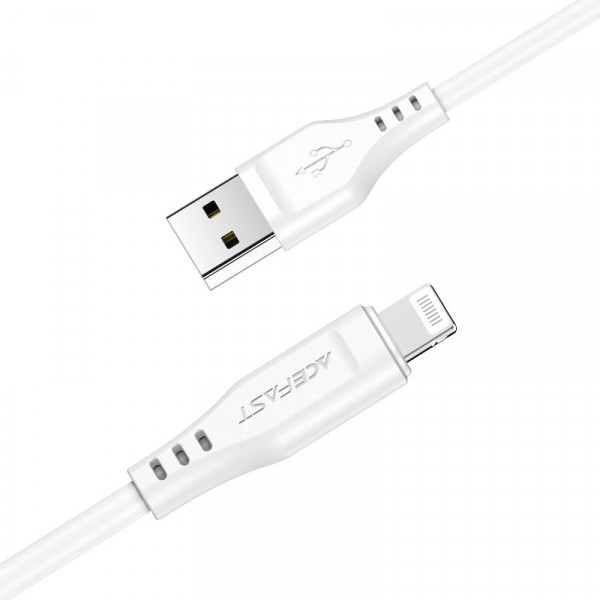 Фото - Кабель синхронизации данных AceFast USB 2.0 USB-A to Lighting, 1,2 м, 2,4A, TPE C3-02 White (6974316280835)