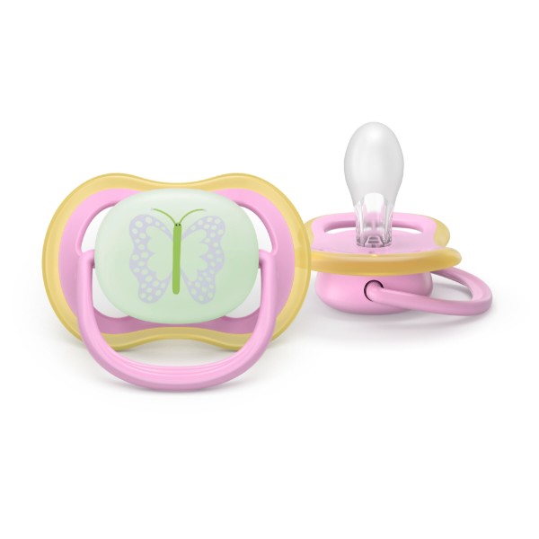 Фото - Ортодонтическая пустышка Philips Avent Ultra Air Ночная, 6-18 мес. (SCF376/29)