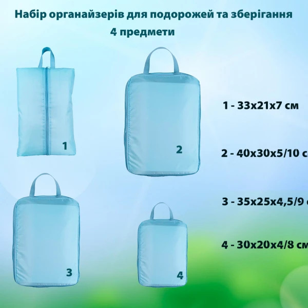 Фото - Органайзер для хранения Love You 4 шт. бирюзовый (59017)