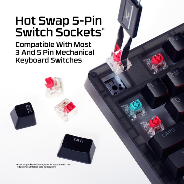 Фото - Клавіатура дротова ігрова HyperX Origins 2 1800 HX Red USB Black (B4QS4AA)