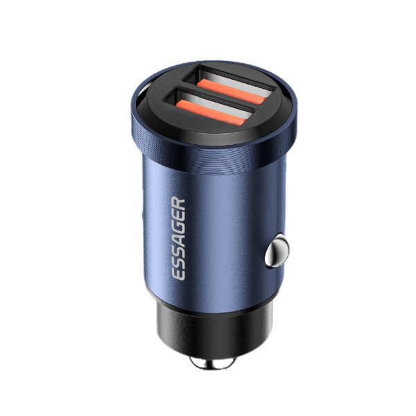 Фото - Автомобильное зарядное устройство Essager Gyroscope Mini Charger USB-A + USB-A 30W Blue (ECC2A-TL03)
