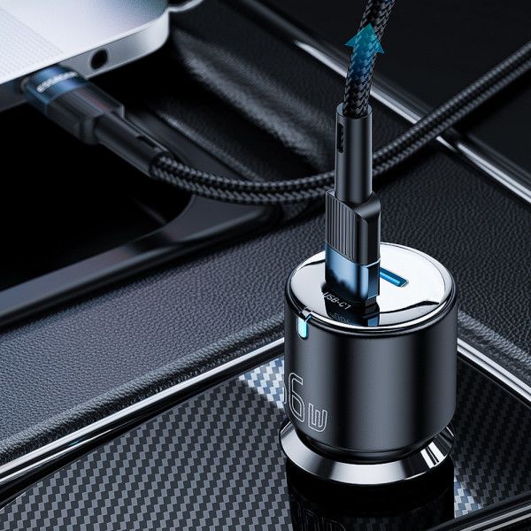 Фото - Автомобільний зарядний пристрій Essager City Dual Type-C Car Charger 66W Black (ECC2C-FF01)