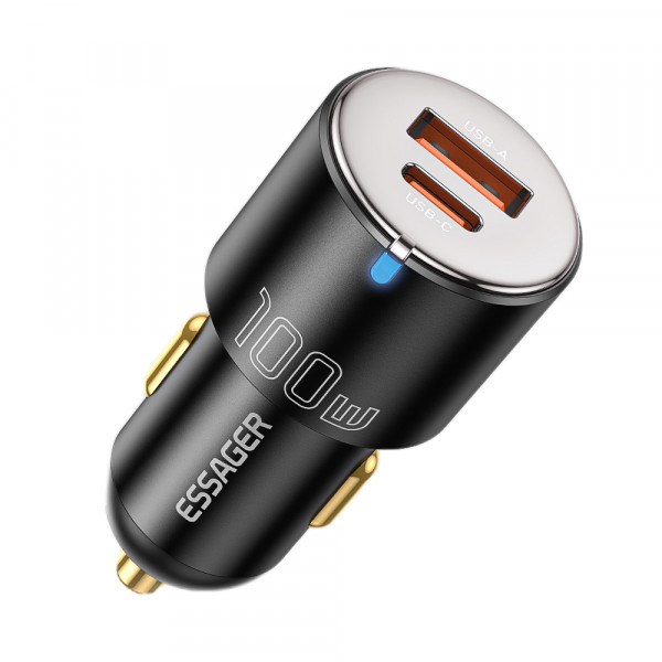 Фото - Автомобільний зарядний пристрій Essager Optimus Prime High Power Car Charger A+C 100W Black (ECCAC-QTZ01)