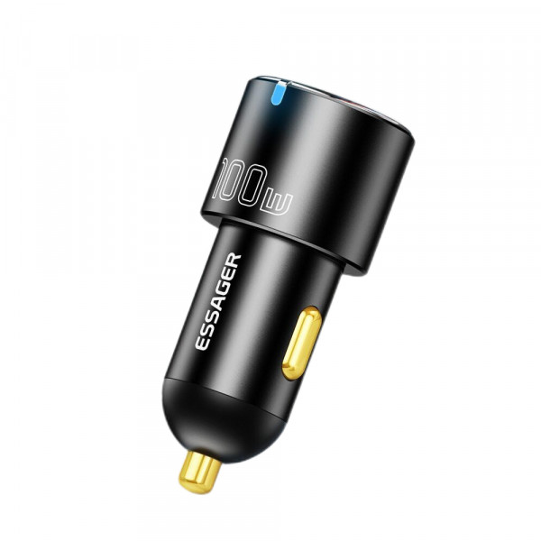 Фото - Автомобільний зарядний пристрій Essager Optimus Prime High Power Car Charger A+C 100W Black (ECCAC-QTZ01)