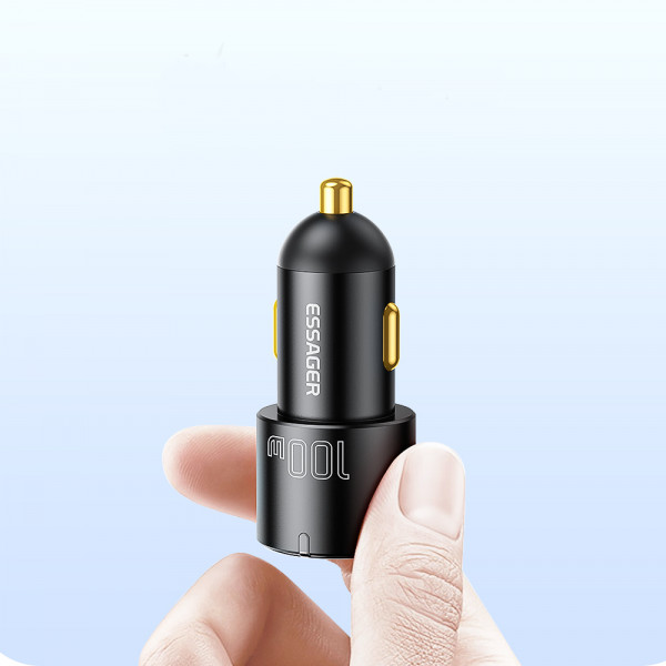 Фото - Автомобільний зарядний пристрій Essager Optimus Prime High Power Car Charger A+C 100W Black (ECCAC-QTZ01)