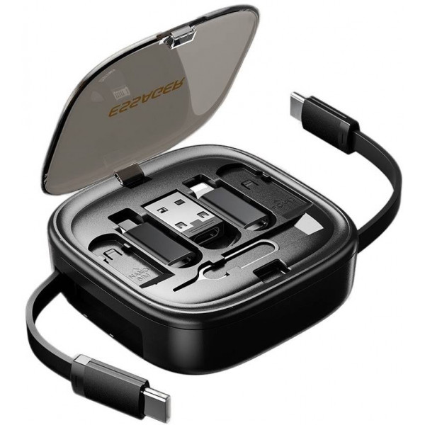 Фото - Перехідник Essager Jicheng Multifunctional Retractable Cable Organizer Box Black (ECJHZ-JC01-P)