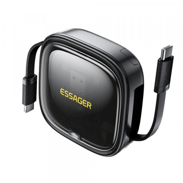 Фото - Перехідник Essager Jicheng Multifunctional Retractable Cable Organizer Box Black (ECJHZ-JC01-P)