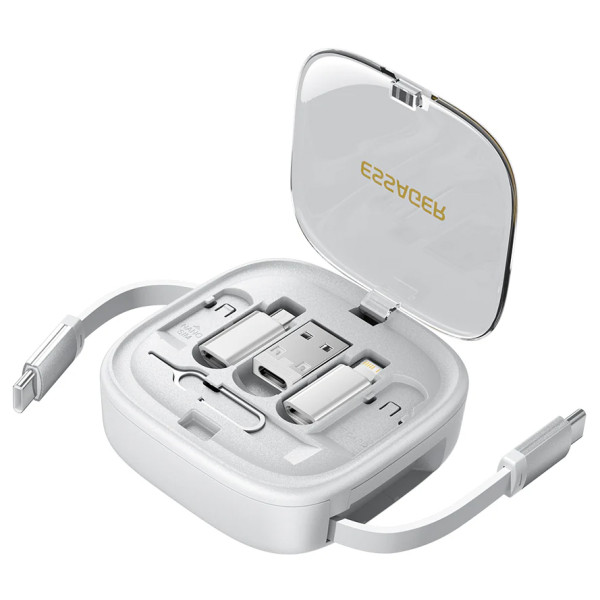 Фото - Органайзер для хранения кабелей Essager Jicheng Multifunctional Retractable Cable Organizer Box White (ECJHZ-JC02-P)