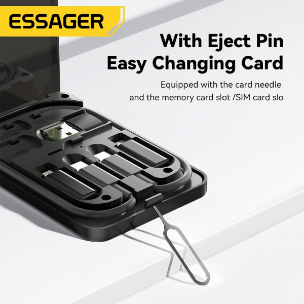 Фото - Перехідник Essager geometric multifunctional Black (ECJHZ-JH01-P)