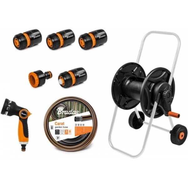 Фото - Візок для шланга BRADAS BLACK LINE з пістолетом і арматурою 1/2" 20 м (ECO-AG26020SET1)